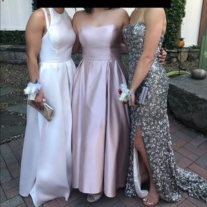 Pink Satin Strapless Dress PROM, FORMAL